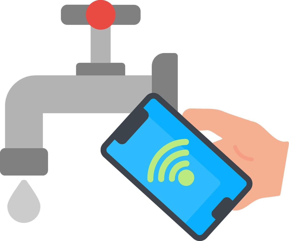 Water Faucet Flat Icon vector