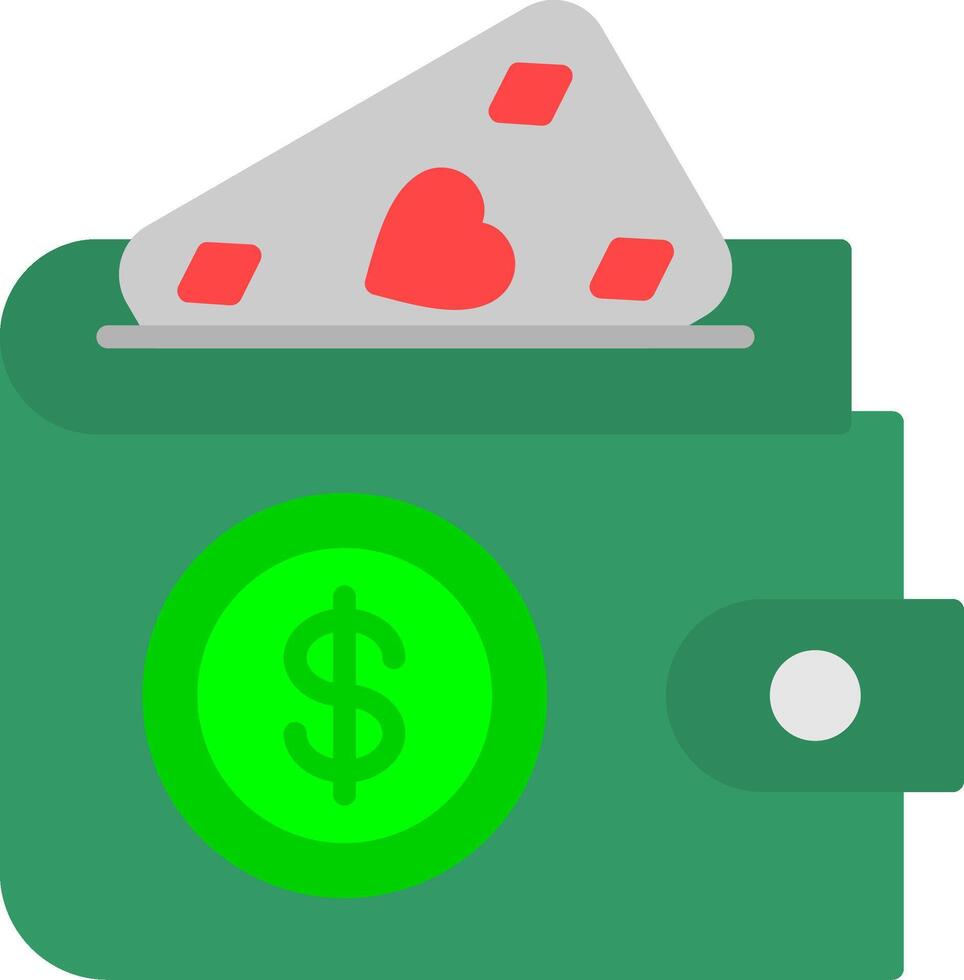 Wallet With Card Sticking Flat Icon vector
