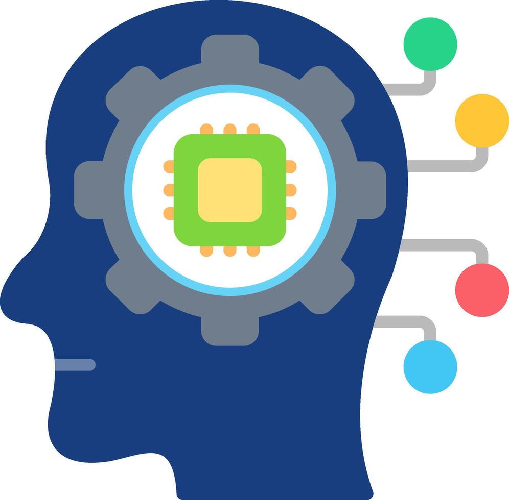 Cyborg Flat Icon vector