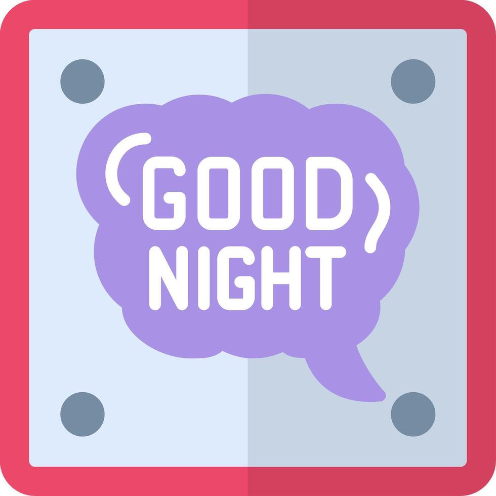 Good Night Flat Icon vector