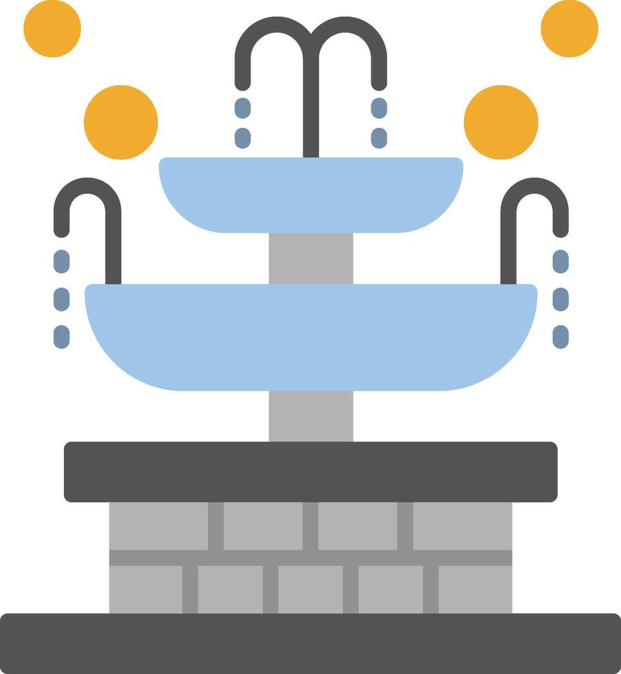 Fountain Flat Icon vector