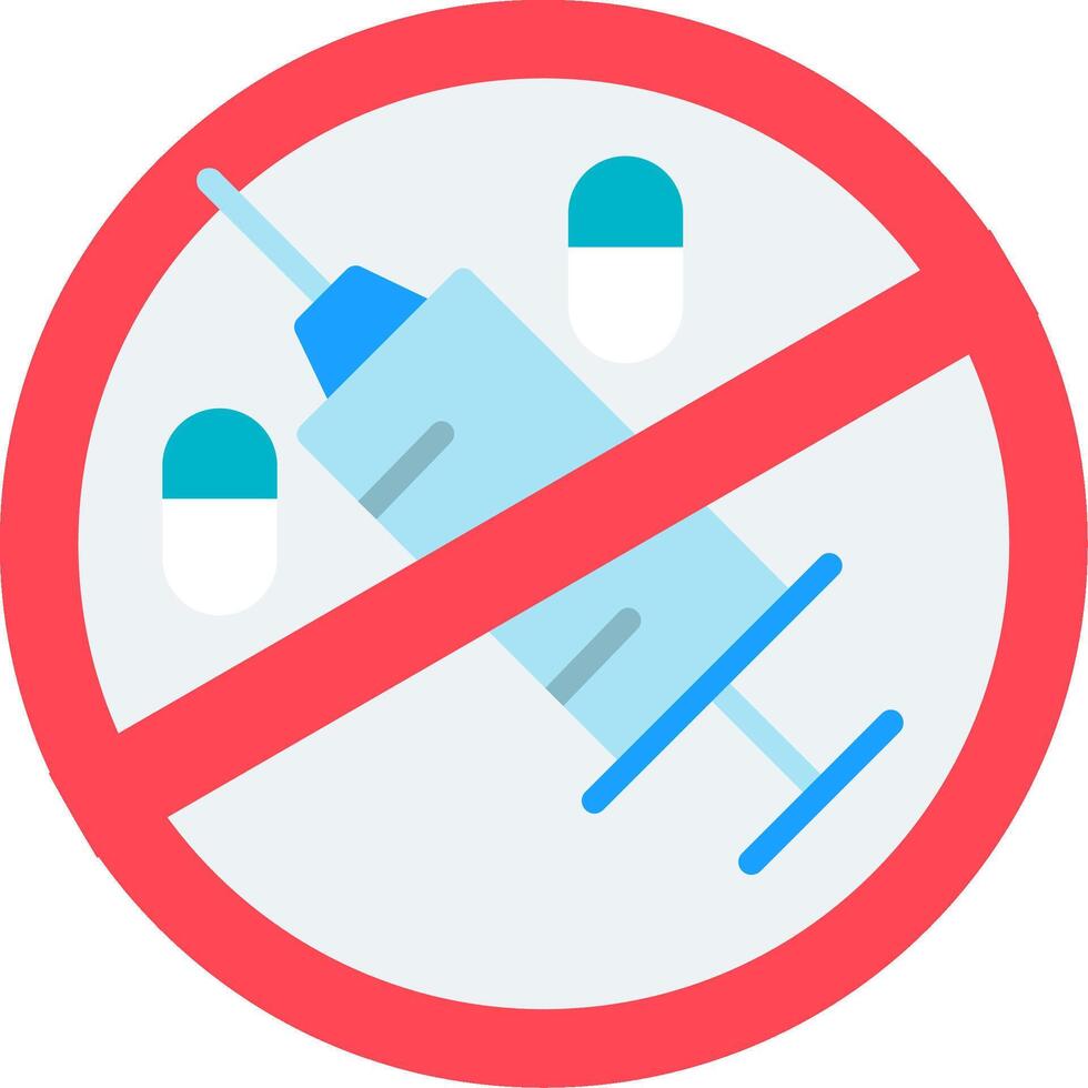 No Drugs Flat Icon vector