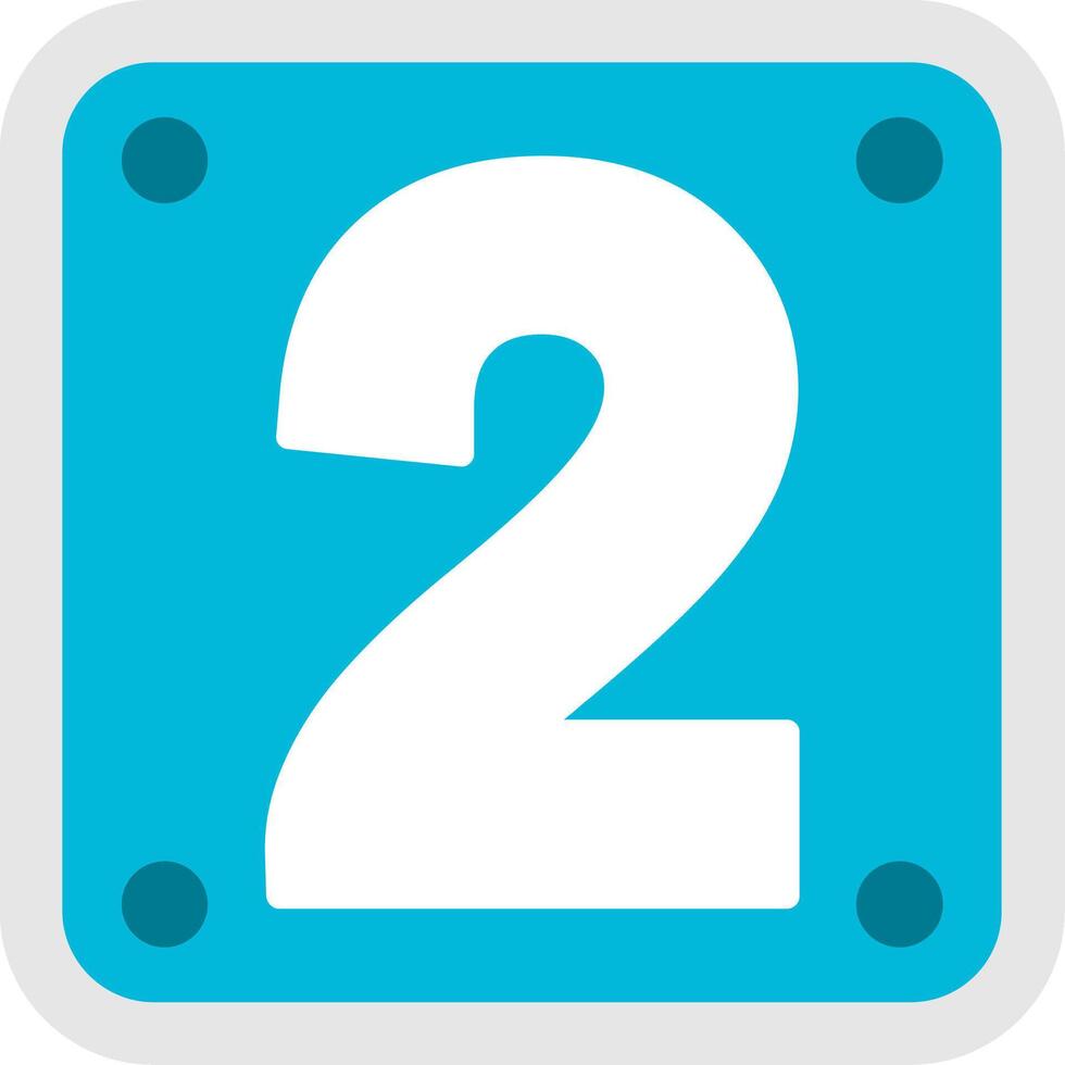 Number 2 Flat Icon vector