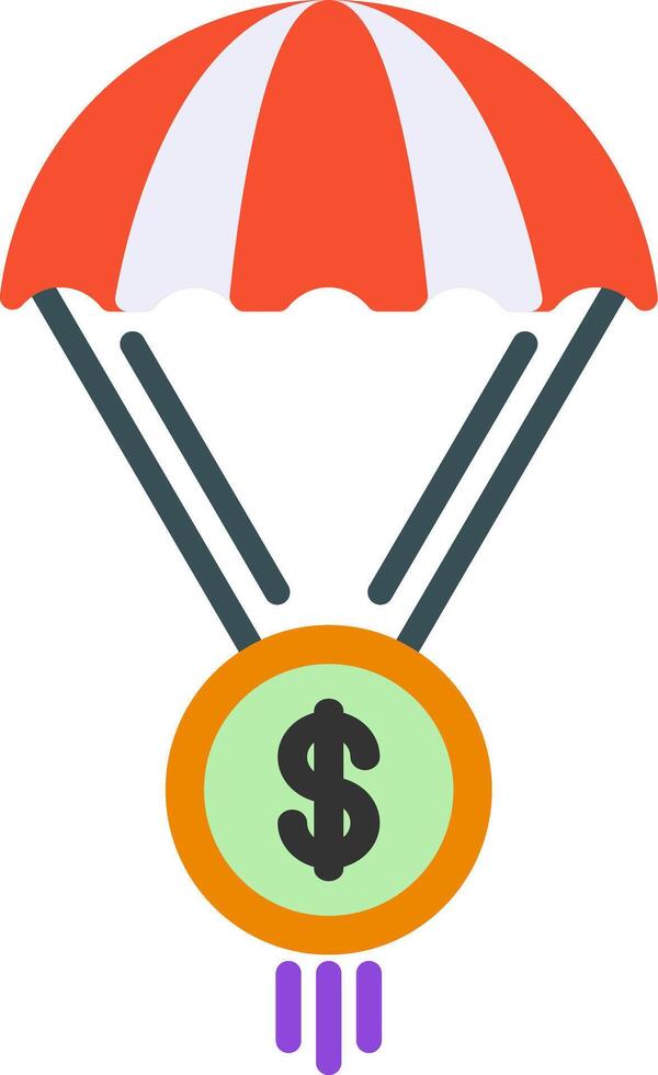 Parachute Flat Icon vector