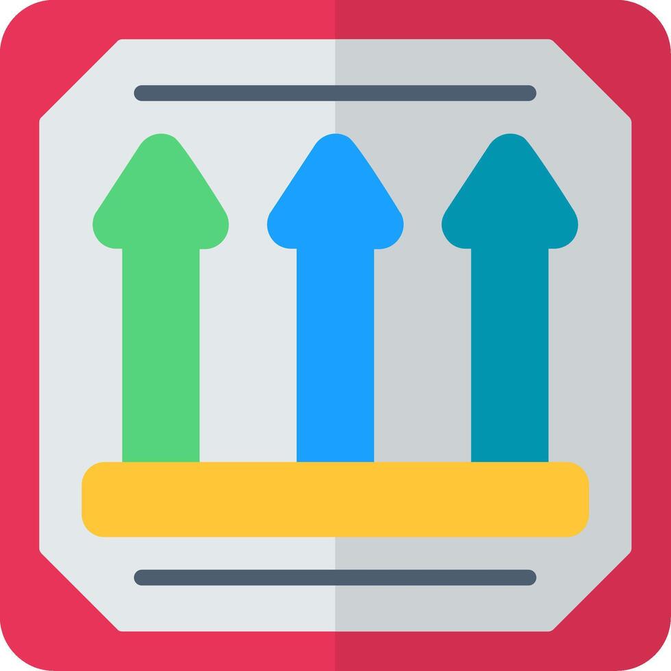This Side Up Flat Icon vector