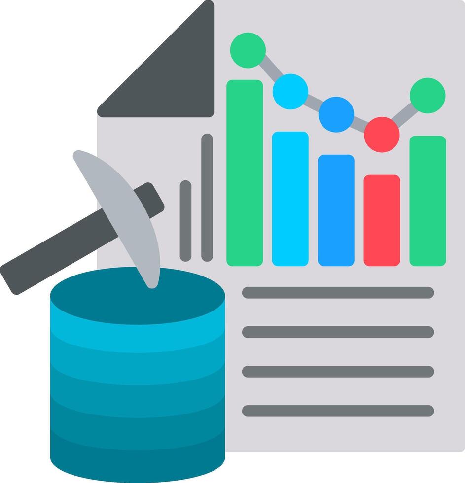 Data Mining Flat Icon vector