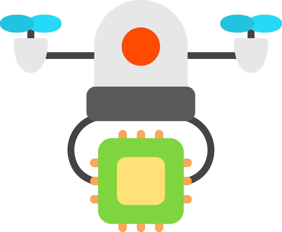 Drone Delivery Flat Icon vector