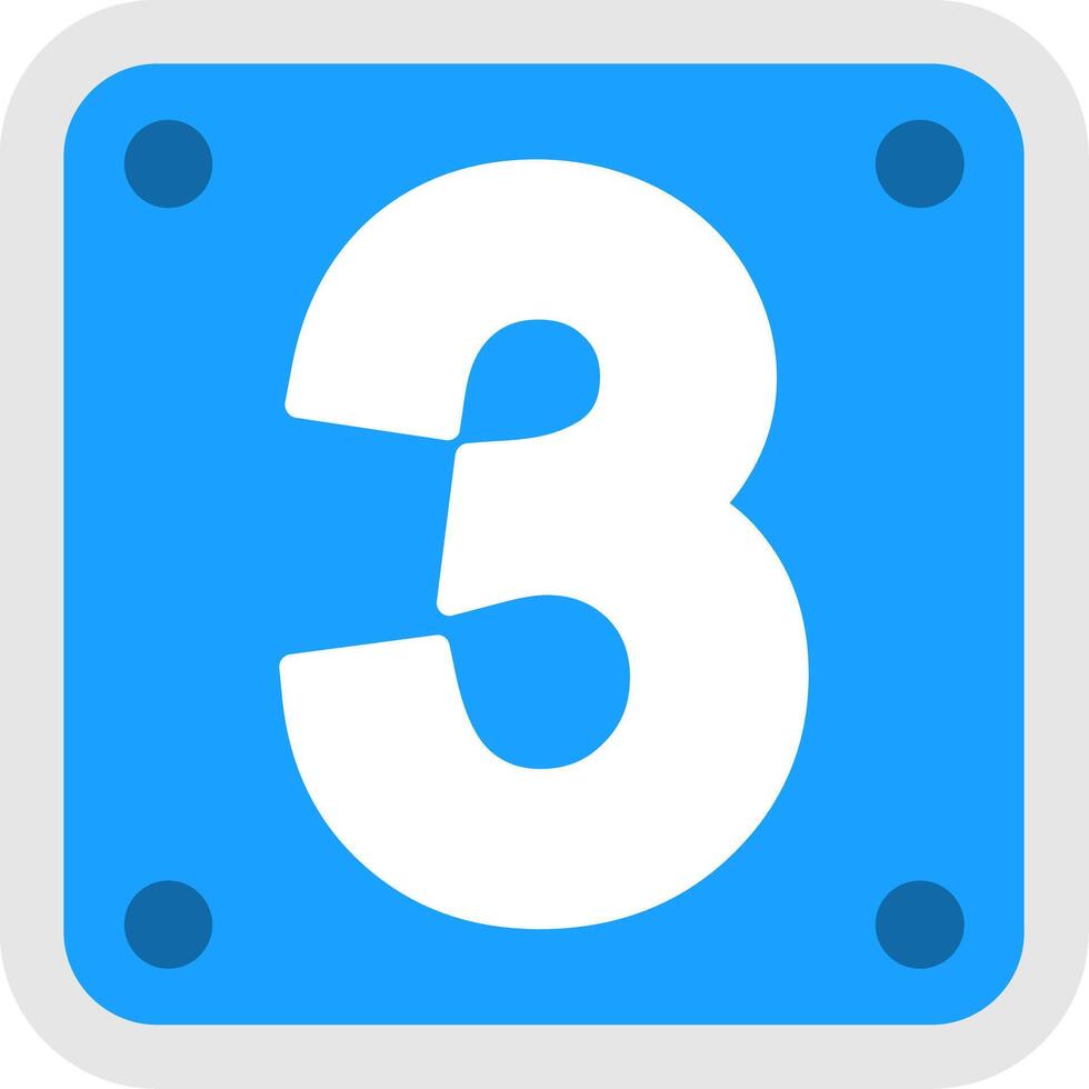 Number 3 Flat Icon vector