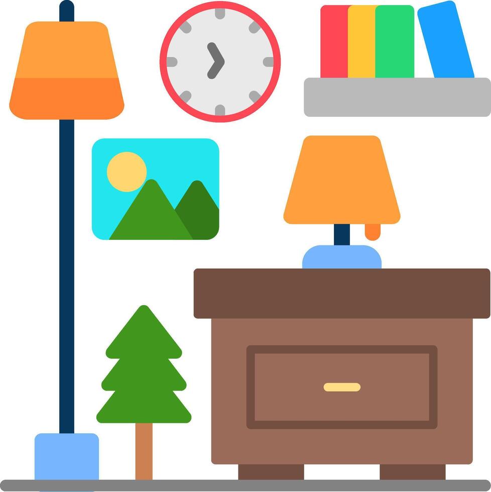 Nightstand Flat Icon vector