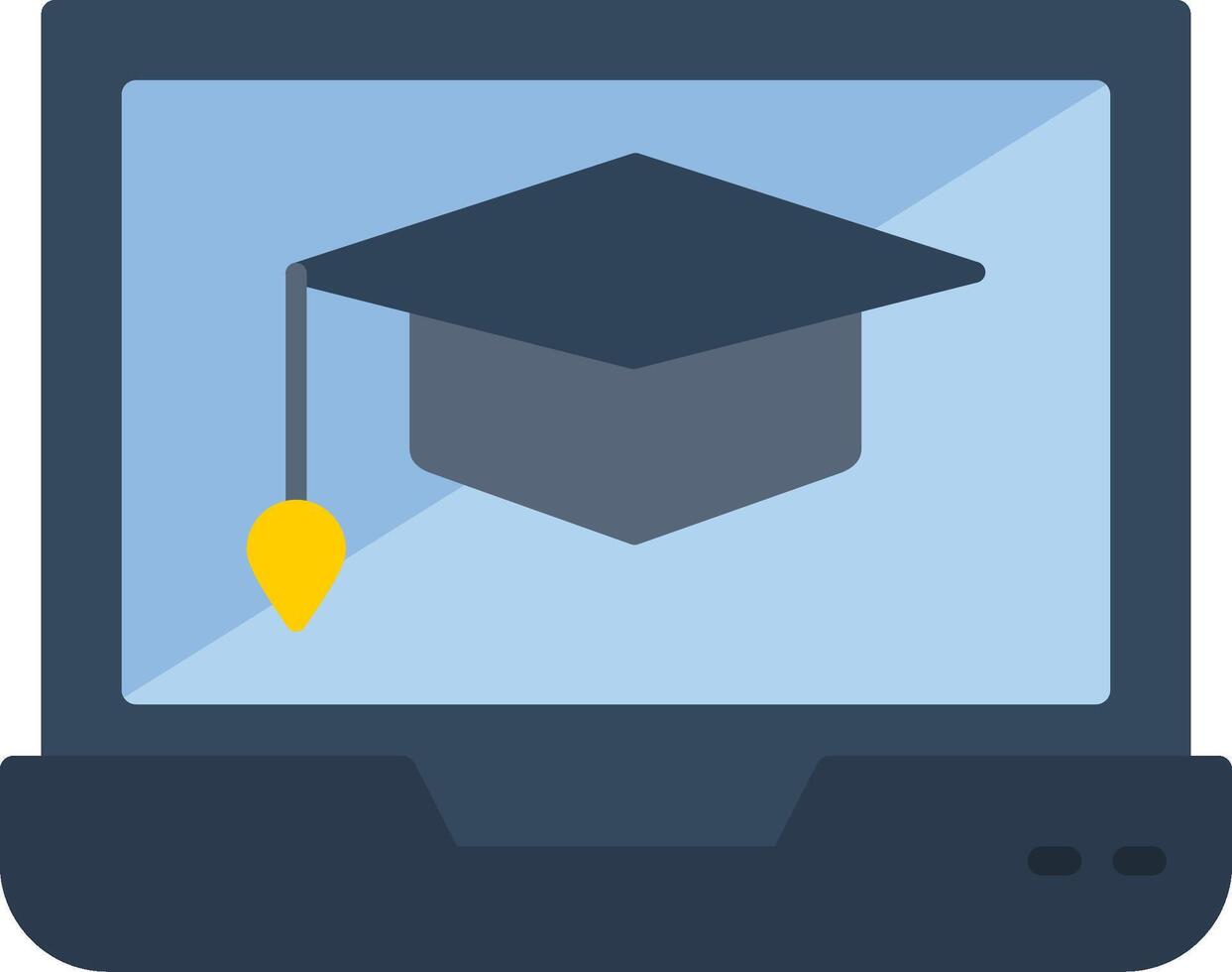 Online Learning Flat Icon vector