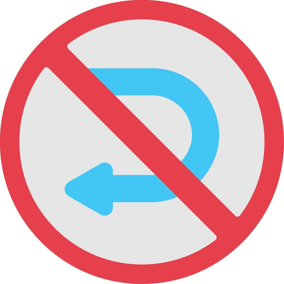U Turn Flat Icon vector