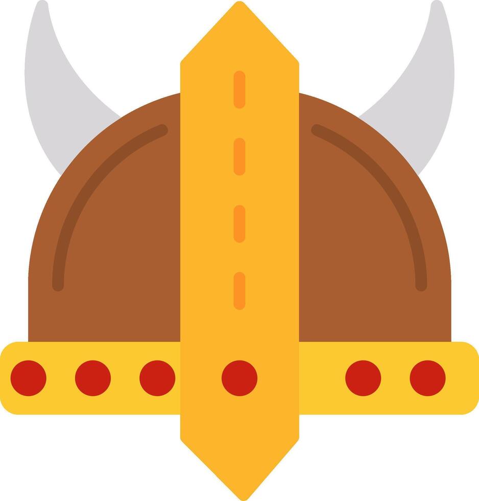 Viking Helmet Flat Icon vector