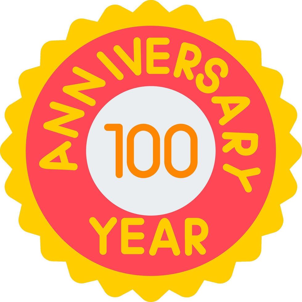 100 Anniversary Flat Icon vector