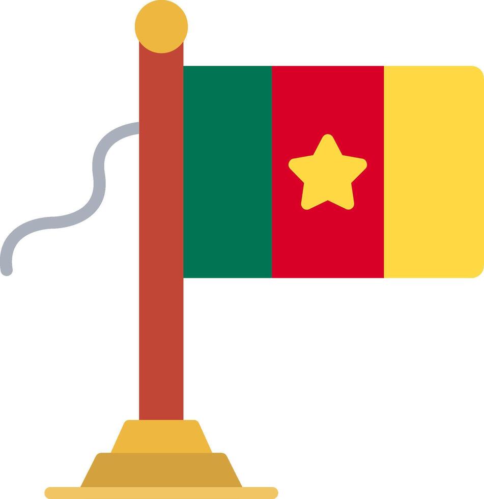 Cameroon Flag Flat Icon vector