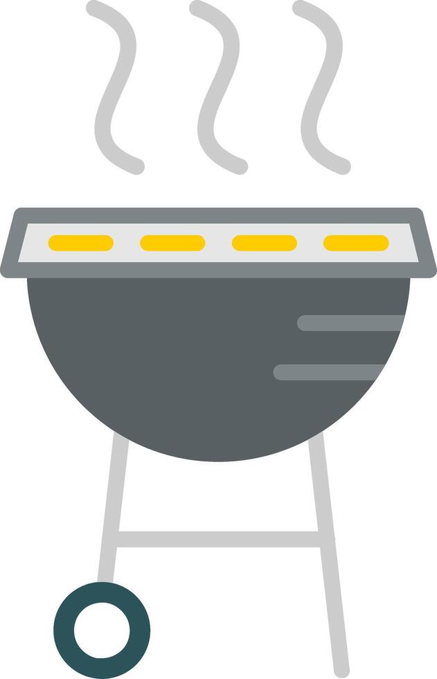 BBQ Grill Flat Icon vector