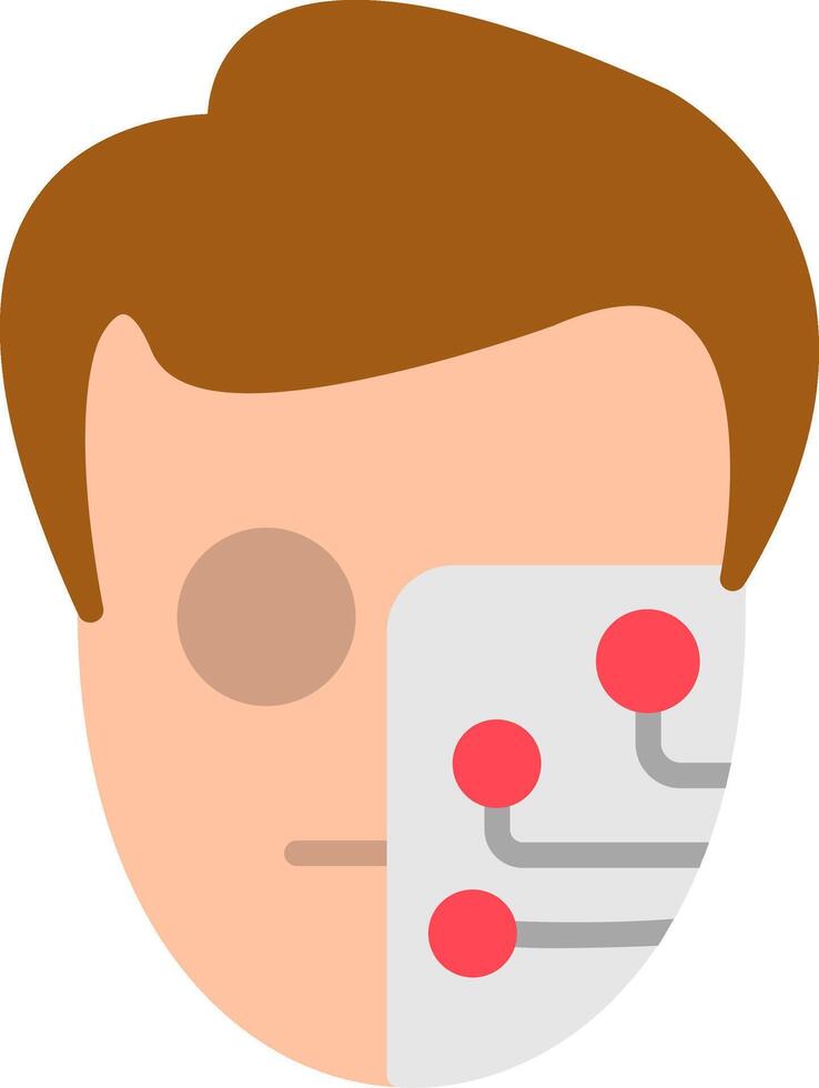 Cyborg Flat Icon vector