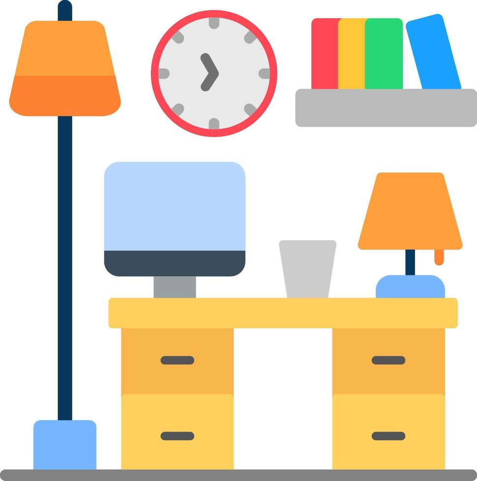 Desk Flat Icon vector