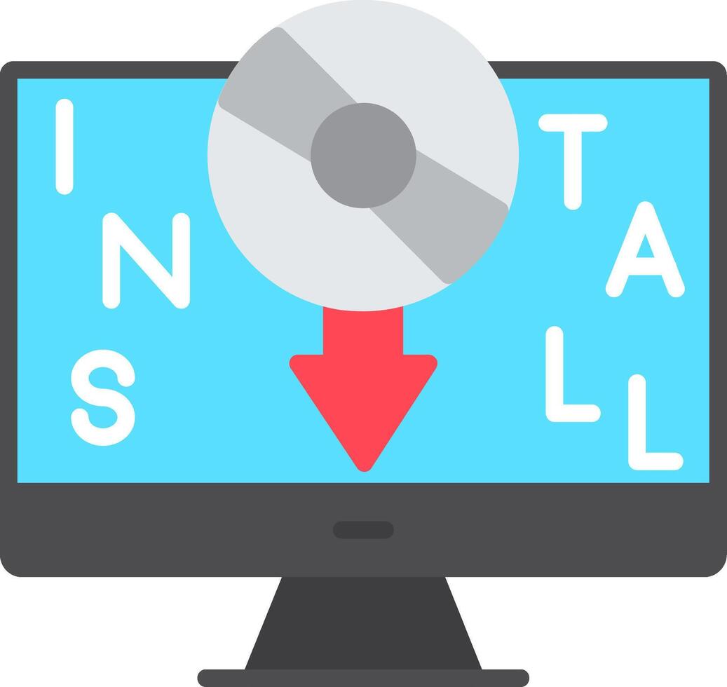 Install Flat Icon vector