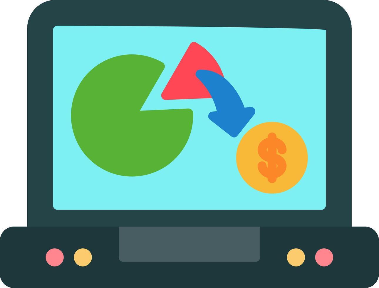 Pie Chart Flat Icon vector