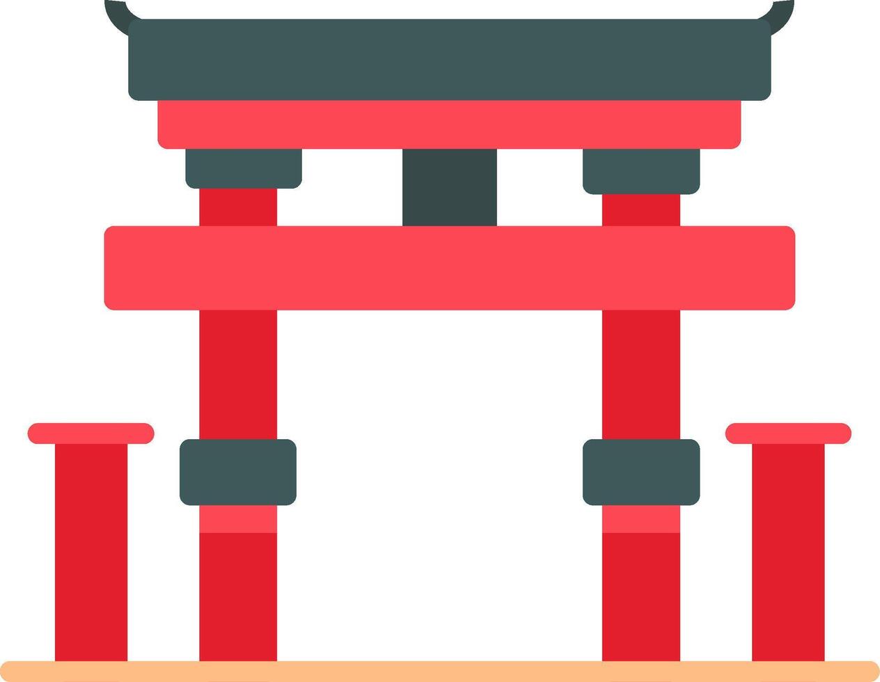 Torii Gate Flat Icon vector