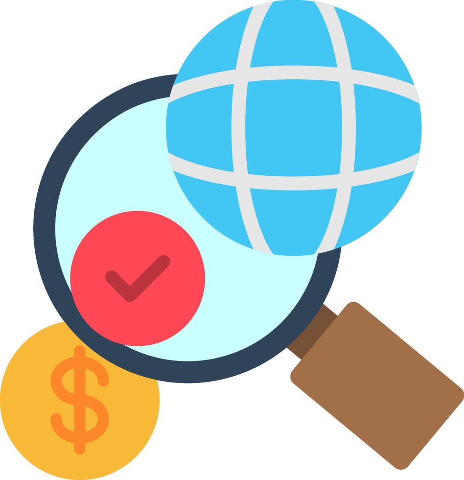 Global Search Flat Icon vector