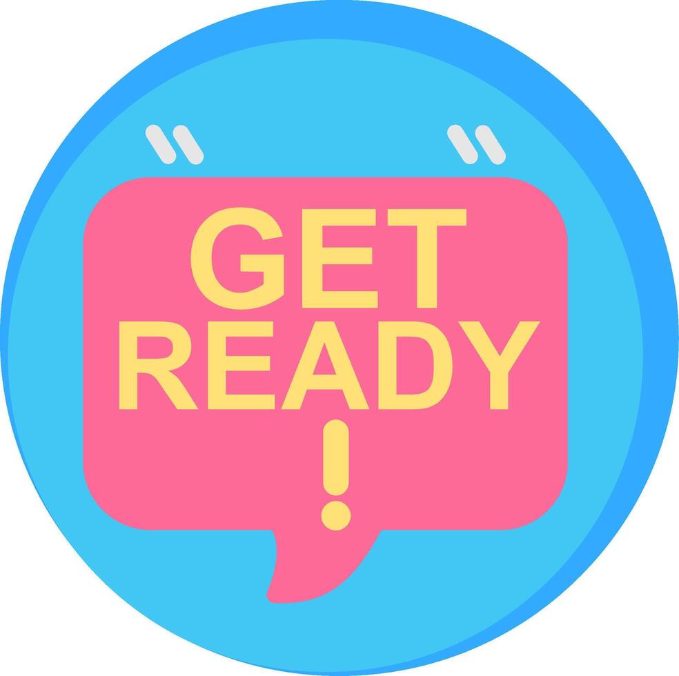 Get Ready Flat Icon vector