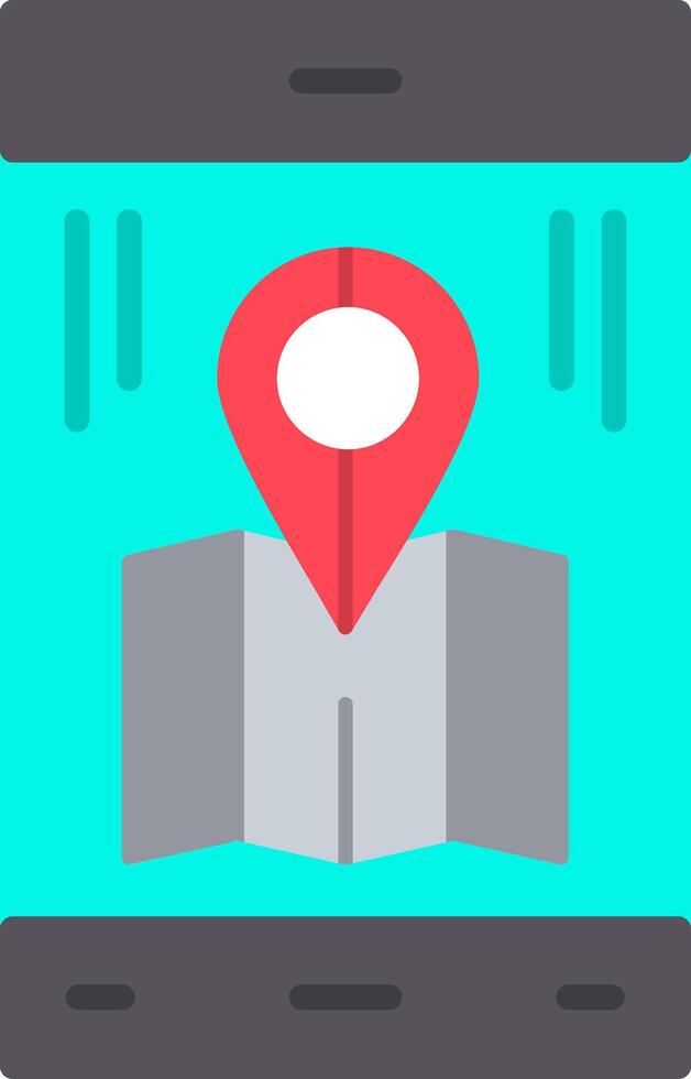 Mobile Map Flat Icon vector