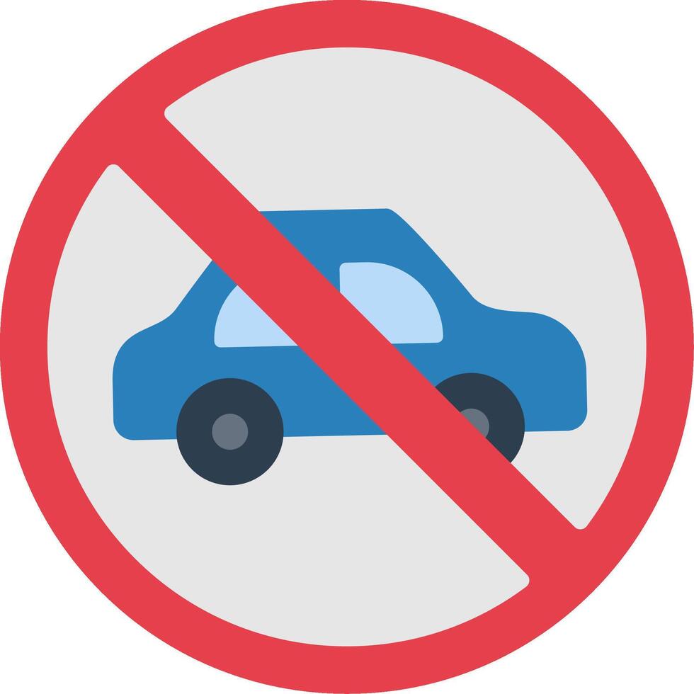 No Parking Flat Icon vector