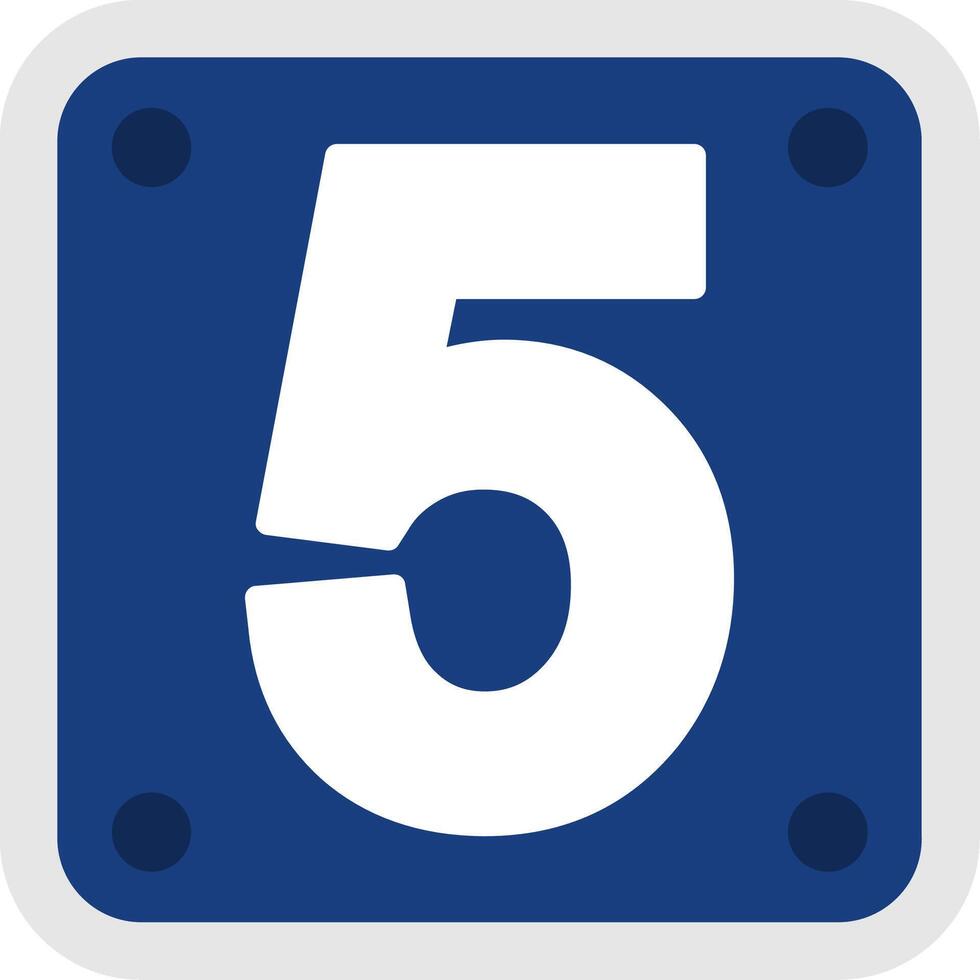 Number 5 Flat Icon vector