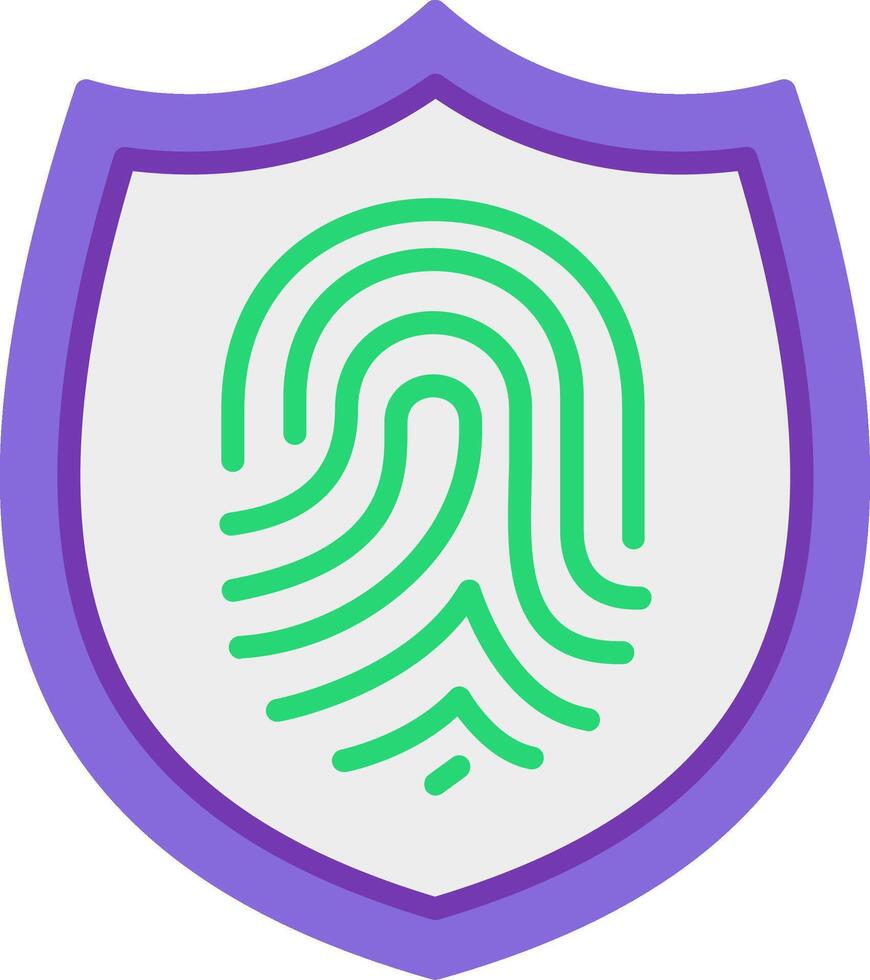 Thumb Fingerprint Flat Icon vector