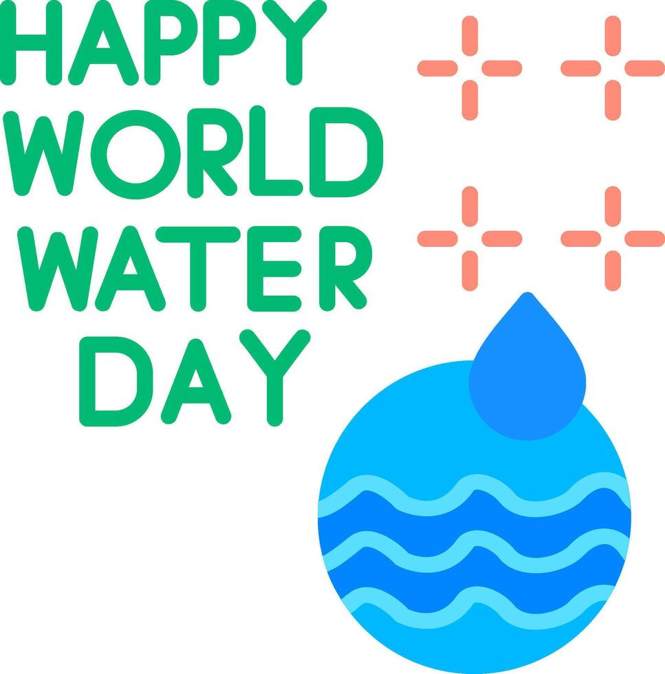 World Water Day Flat Icon vector