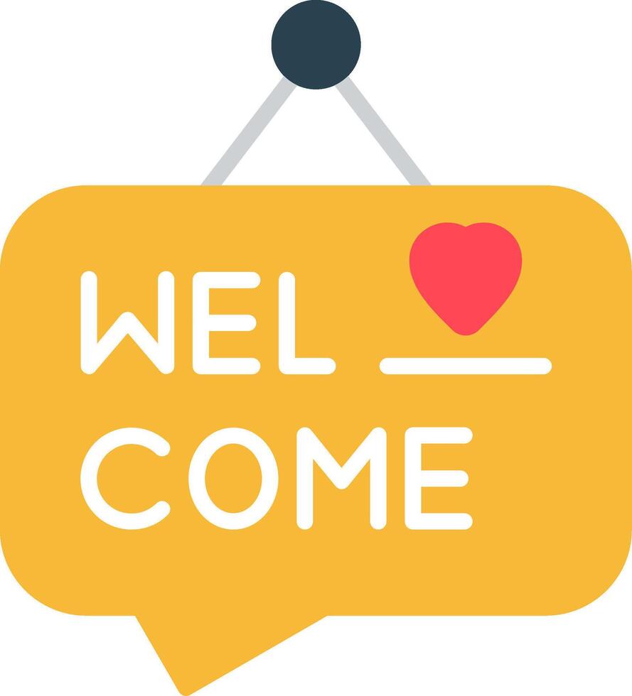 Welcome Flat Icon vector