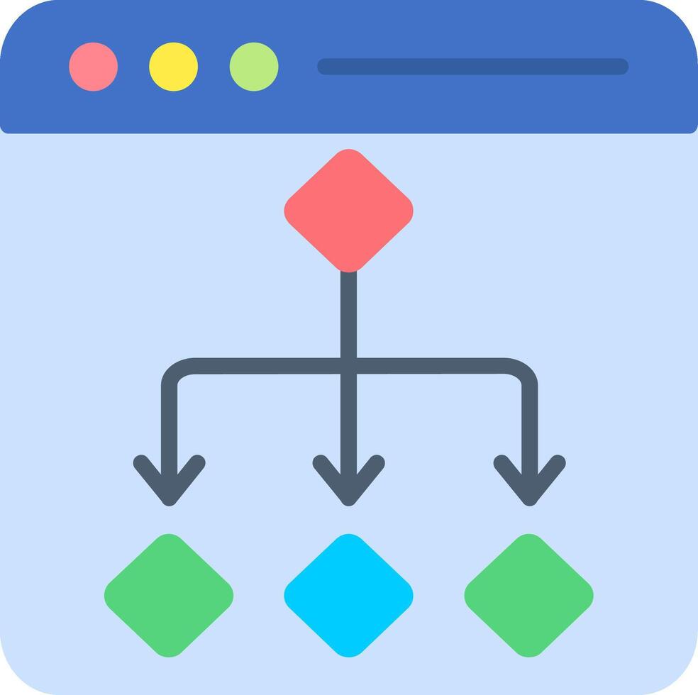 Flow Diagram Flat Icon vector