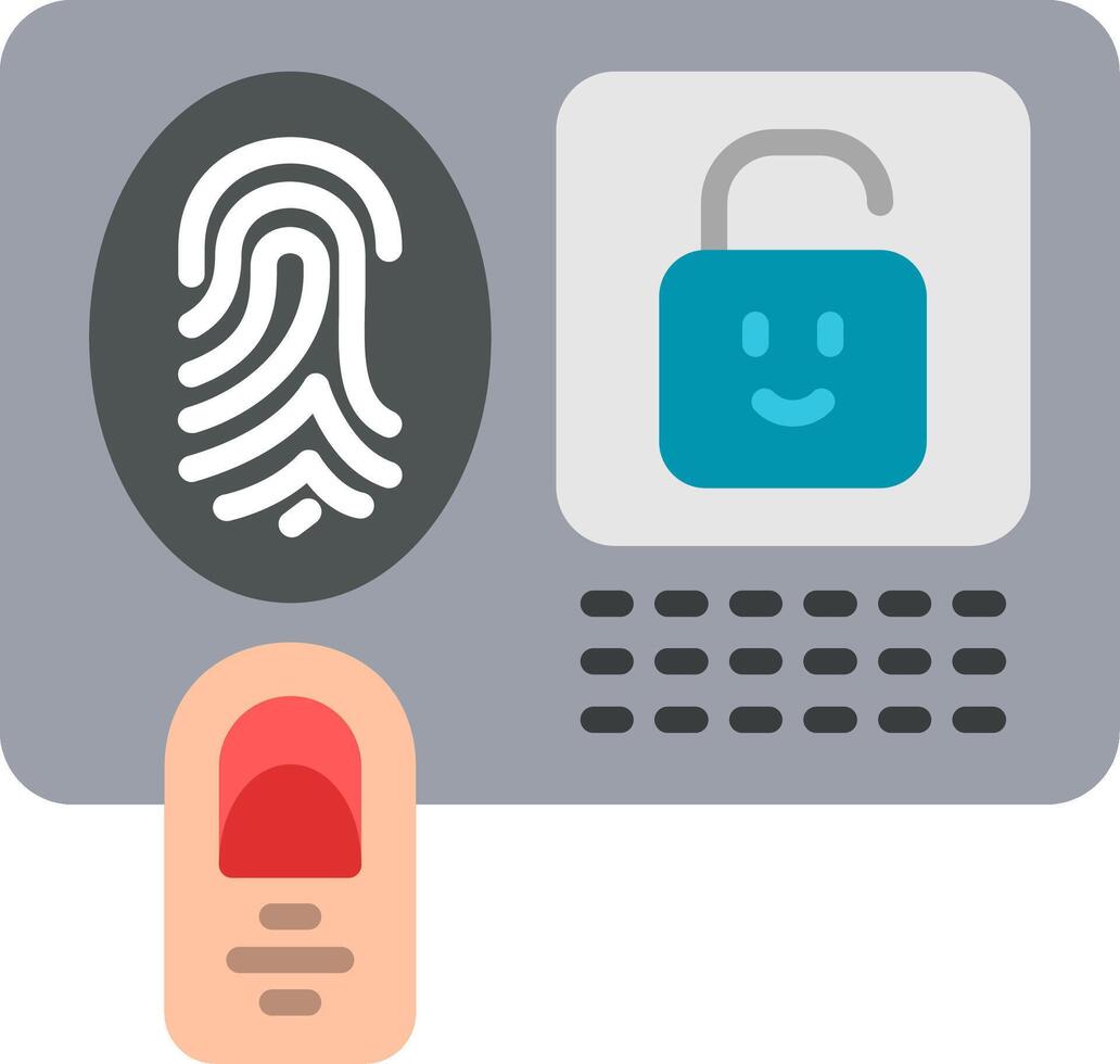 Fingerprint Identification Flat Icon vector