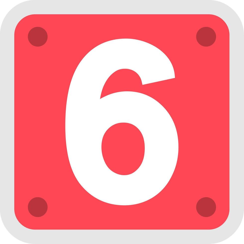 Number 6 Flat Icon vector
