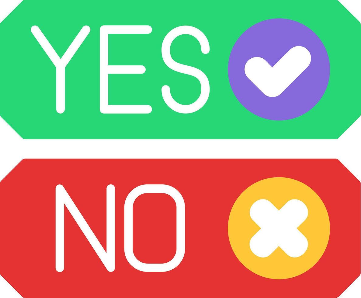 Yes Or No Flat Icon vector