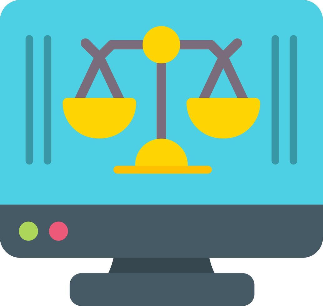 Online Court Flat Icon vector