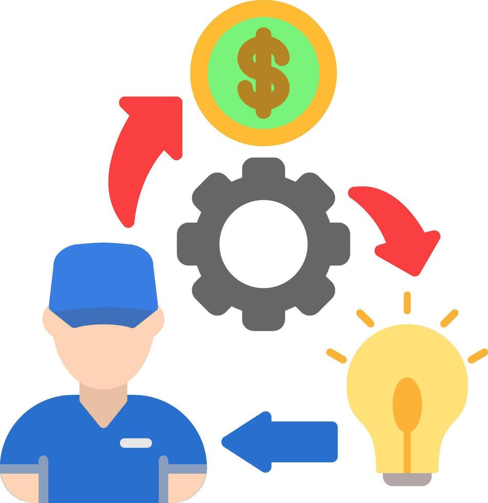 Process Flat Icon vector