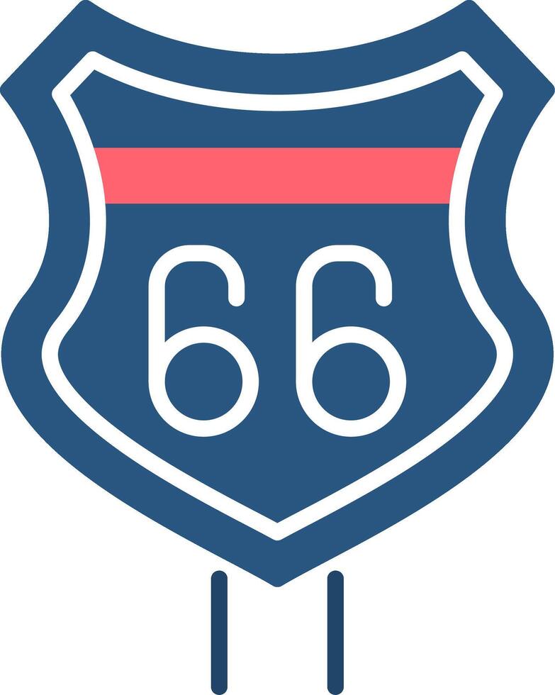 Route 66 Flat Icon vector