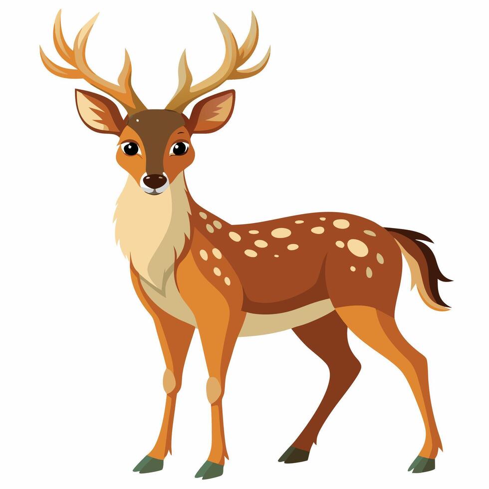 a cartoon deer standing on a white background vector