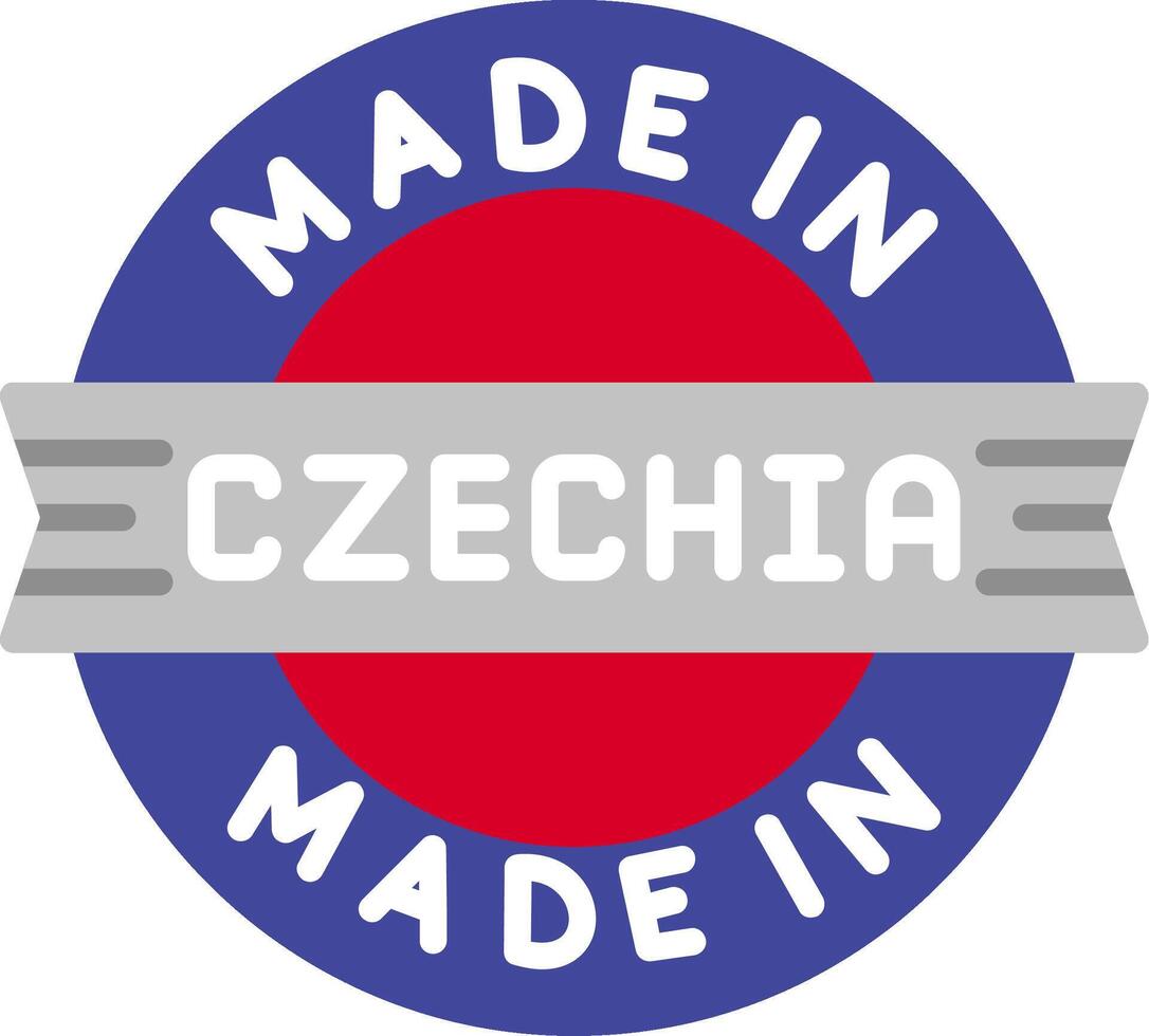 Made In Czechia Flat Icon vector