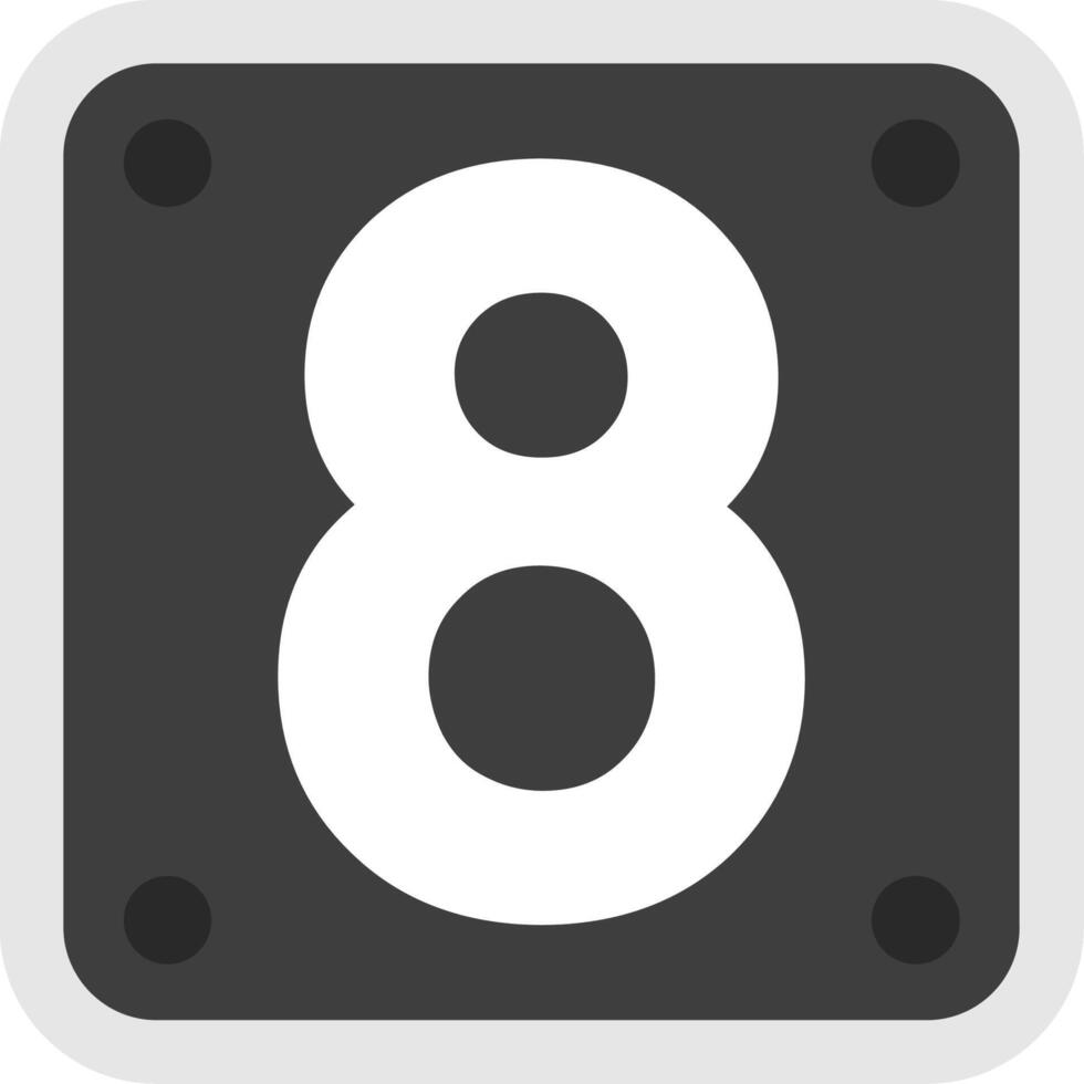 Number 8 Flat Icon vector