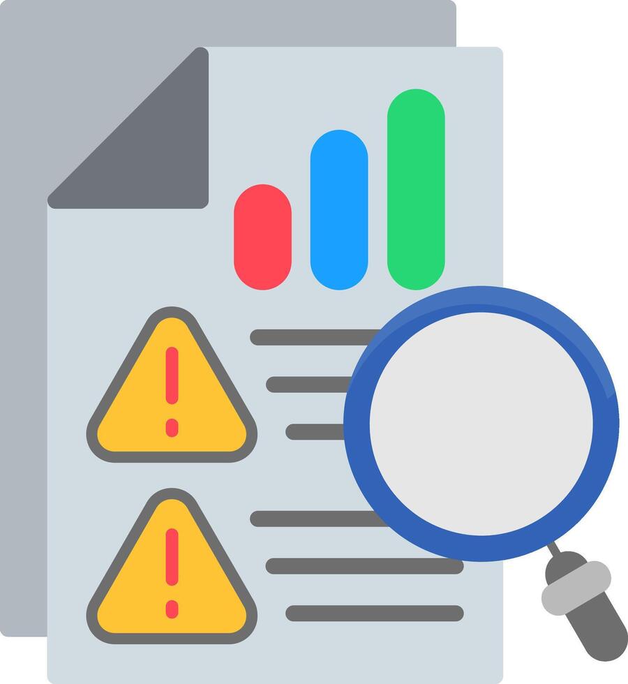 Risk Analysis Flat Icon vector