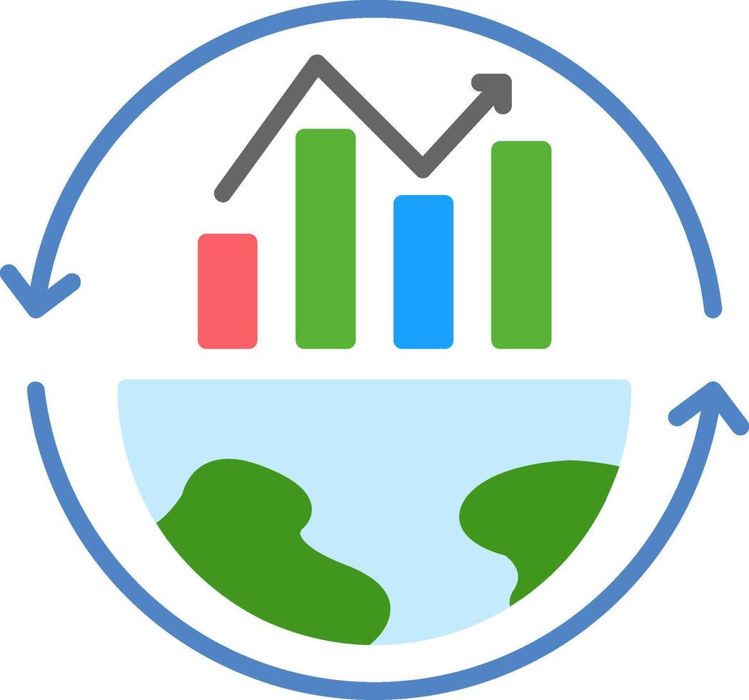 Recession Flat Icon vector