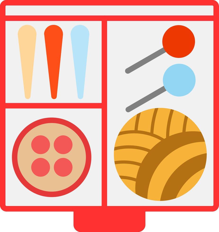 Sewing Kit Flat Icon vector