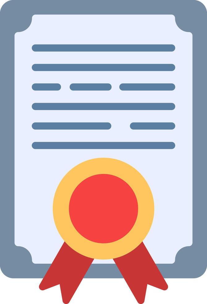 Certificate Flat Icon vector