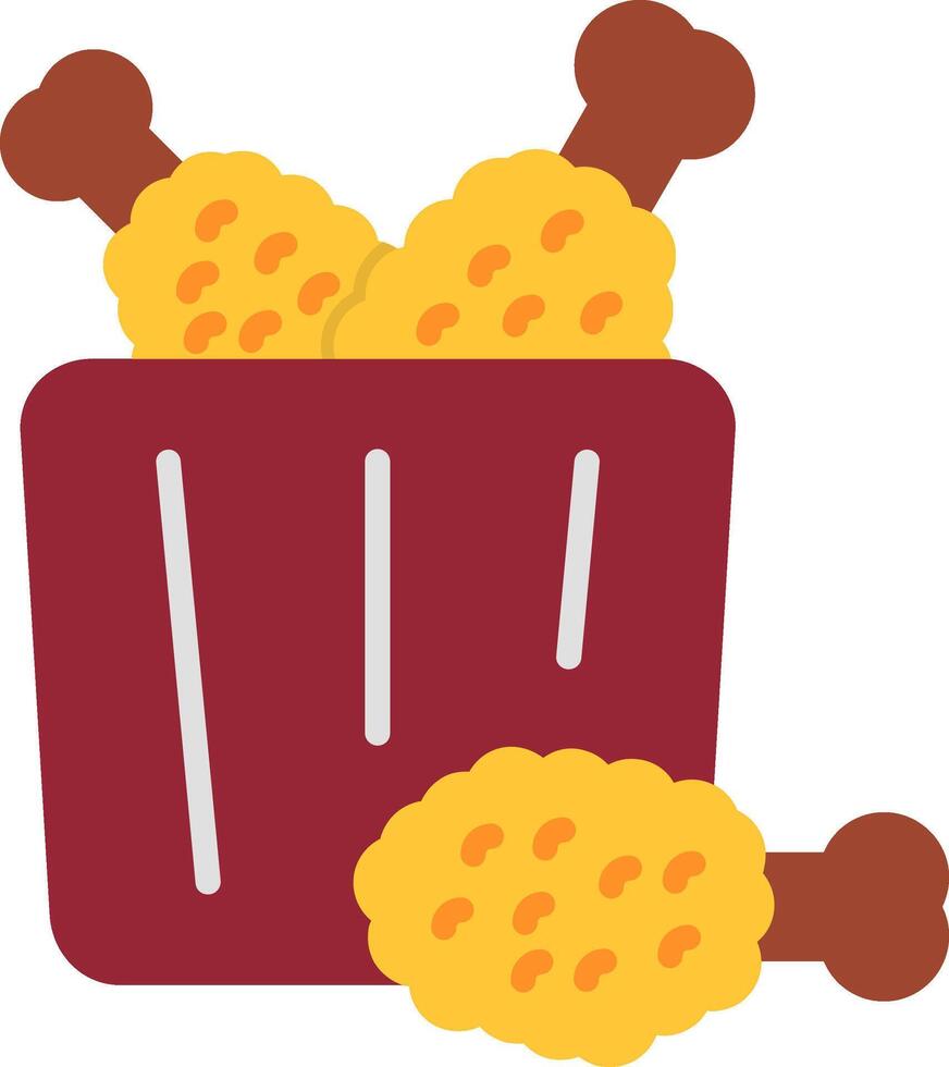 Fried Chicken Flat Icon vector