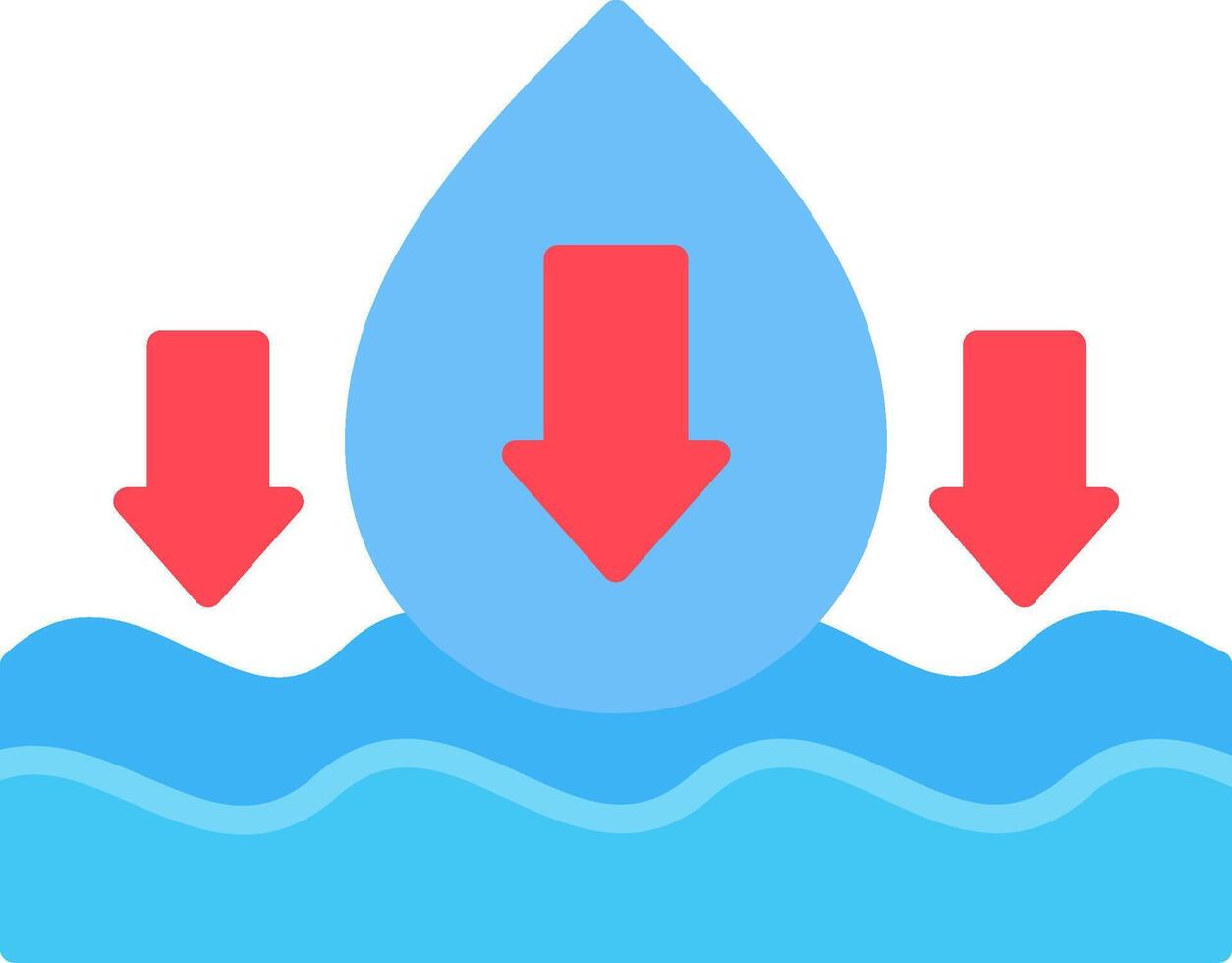 Low Tide Flat Icon vector