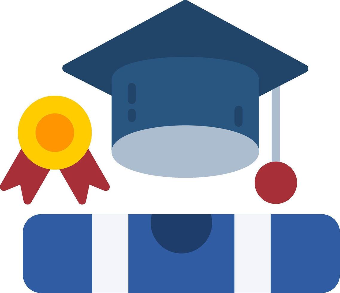 Graduation Cap Flat Icon vector