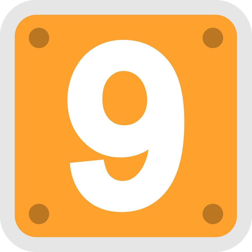 Number 9 Flat Icon vector